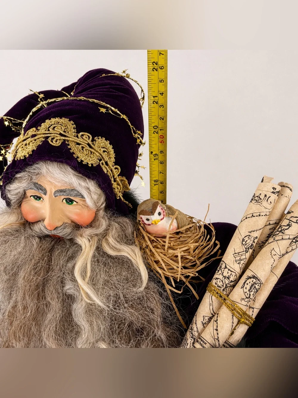 Signed Lynn Haney Dream Maker Santa 22” Purple Gold